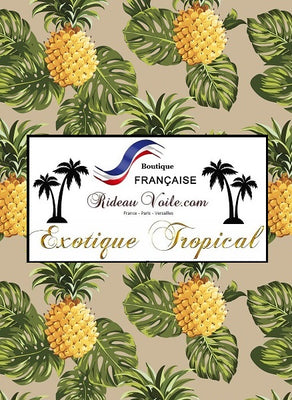 Tissu motif fruit ananas au mètre exotique tropical rideau couette