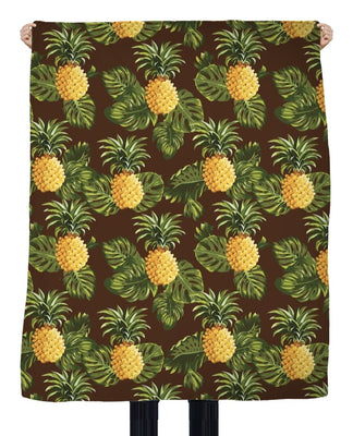 Tissu haut gamme motif fruit ananas au mètre déco exotique tropical