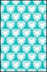 Tissu au mètre ameublement bleu turquoise imprimé motif cœur rideau coussin couette