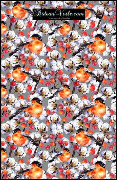 Tissus à motifs oiseaux fleurs de coton au mètre ameublement rideau tapisserie 