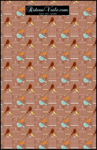 Boutique tissu décoration au mètre motif oiseaux rideau couette tapisserie siège