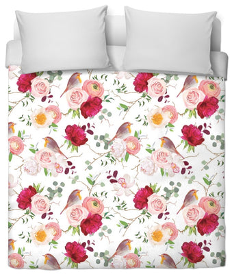 Boutique tissu décoration ameublement linge de maison literie parure fleur oiseaux
