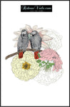 Tissu motif oiseau fleur au mètre Déco ameublement rideau tapisserie siège