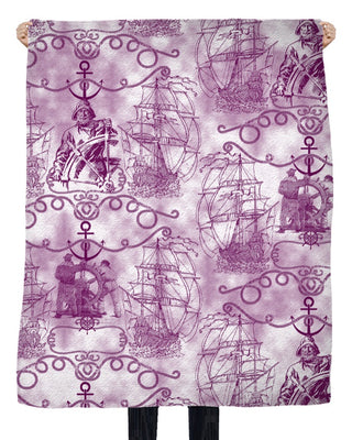 Tissu ameublement motif bateau Marin au mètre violet rideau tapisserie siège