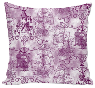 Tissu ameublement motif bateau Marin au mètre violet rideau tapisserie siège