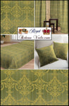 Rideauvoile french ideas interior decor editor textile upholstery inspiration room Beautiful Parisian Tissu vert ameublement tissé Baroque Jacquard Empire or mètre floral grande largeur 280 cm tapissier couturière atelier Paris Versailles. Architecte décoratrice intérieure rénovation agencement.