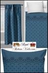 Boutique tissu au mètre décoration style Empire fleur de Lys à rayures rayés bleu