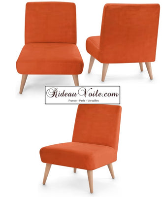 Tissu ameublement décoration tapisserie uni au mètre rideau couette coussin orange paprika