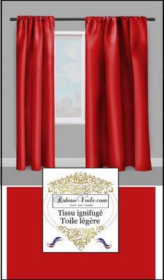 Tissus non-feu toile légère rouge ignifugé mètre fabrics fireproof meter drapes red