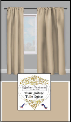 Tissu beige non-feu toile légère ignifugé mètre - Fabrics fireproof meter drapes brown