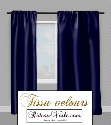 Tissu velours bleu au mètre décoration rideau coussin tapisserie siège