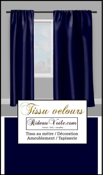 Tissu velours bleu au mètre décoration rideau coussin tapisserie siège