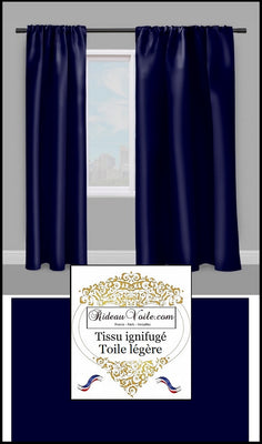 Tissus toile légère ignifugé bleu marine mètre - Fabrics blue fireproof meter drapes