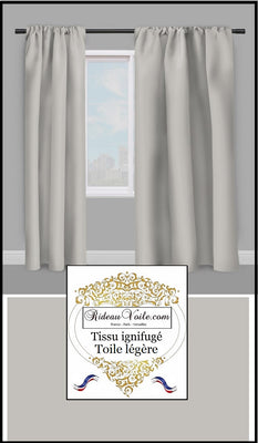 Tissus toile légère ignifugé gris mètre - Fabrics grey fireproof meter drapes