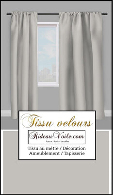 Tissu velours gris clair au mètre décoration rideau coussin tapisserie siège