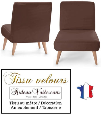 Tissu Velours marron ignifugé mètre Velvet brown fabrics meter fireproof curtain