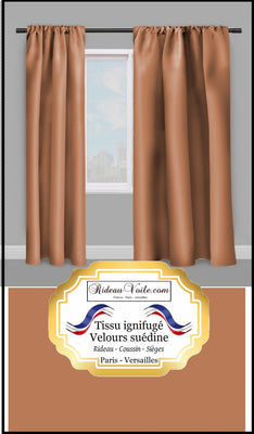 Velours tissu ignifugé mètre marron Velvet brown fabrics meter fireproof drapes