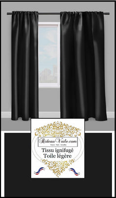 Tissus toile légère ignifugé noir mètre - Fabrics black fireproof meter drapes