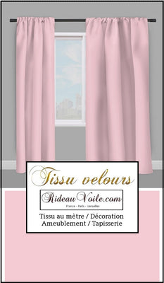 Tissu ameublement velours rose clair layette au mètre rideau tapisserie siège