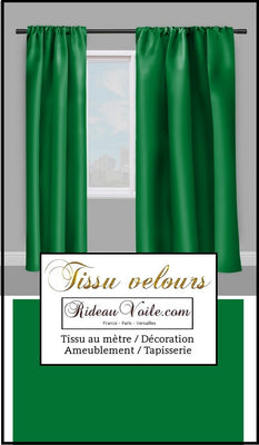 Tissu velours vert au mètre décoration rideau tapisserie fauteuil siège