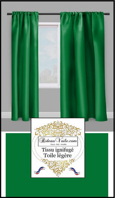 Tissu non-feu toile légère ignifugé vert mètre - Fabrics fireproof meter drapes green