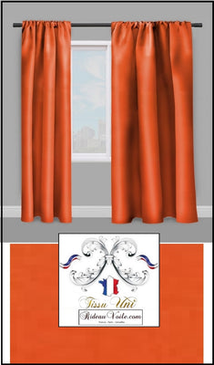 Tissu mural décoratif en soie et coton, couleurs rouge, blanc, orange