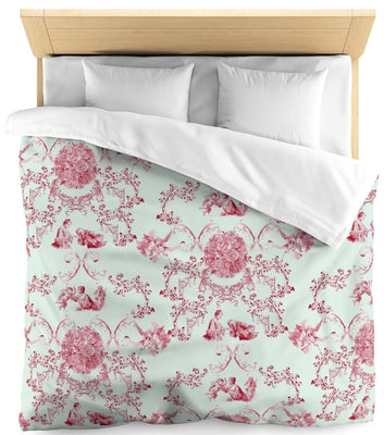 Toile de Jouy vert tissu au mètre rideau voilage tapisserie siège