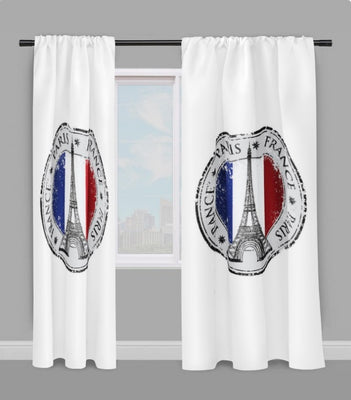 Décorateur création tissu au mètre motif galon de Paris drapeau France rideau couette