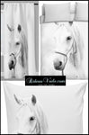 Tissu au mètre à motif imprimé cheval blanc chevaux rideau couette coussi
