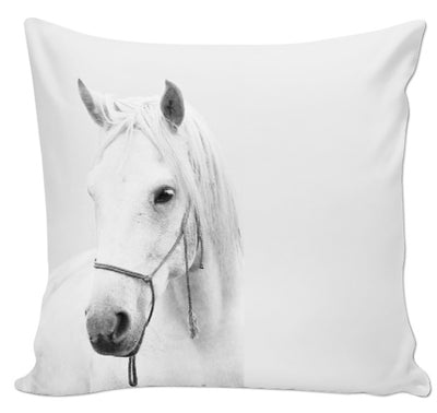 Tissu au mètre à motif imprimé cheval blanc chevaux rideau couette coussin