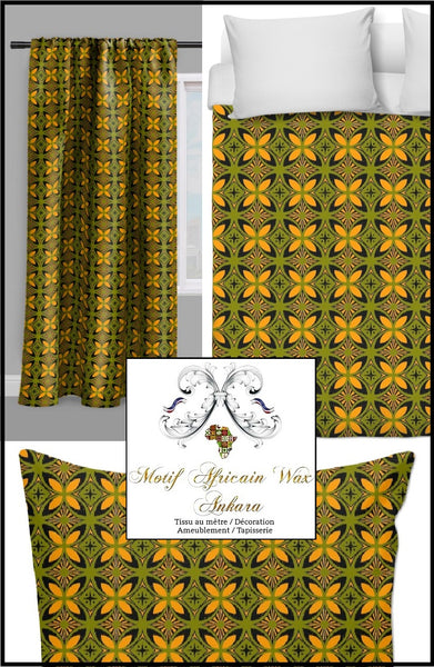 Tissu motif Africain Ankara Wax au mètre rideau couette siège