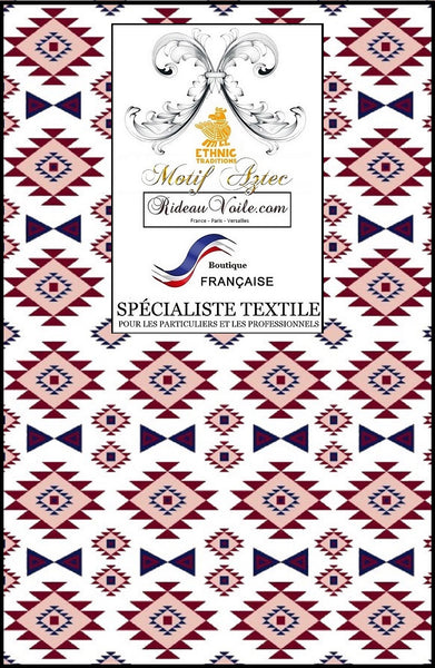 Décoration intérieur aztèque ignifuge tissu mètre ameublement Maya tapisserie motif ethnique Mexicain rideau occultant motif latina couette tapisserie pattern Mexique. Decor home Mexican interior Aztec tribal fabrics tapestry upholstery meter drapes curtain armchair.