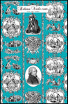 Toile de Jouy au mètre tissu ameublement motif classique Wolfgang Amadeus Mozart