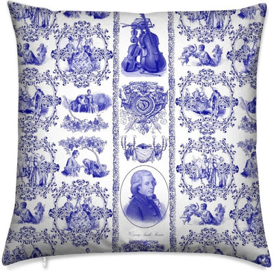 rideau couette Couverture et Edredon toile de jouy bleu tissu au mètre tapisserie