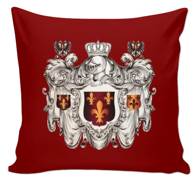 Style rouge Empire Héraldique fleur de Lys Tissu ameublement au mètre