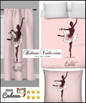 Boutique Tissu ameublement au mètre motif imprimé silhouette Ballerine danseuse étoile rideau couette voilage.Tänzer bedruckter Stoff. Ballerina tessuto tenda. Fabric ballerina pattern curtain drapes. Klassisk ballerina trykt stof gardin. Ballerina stoff gardin.