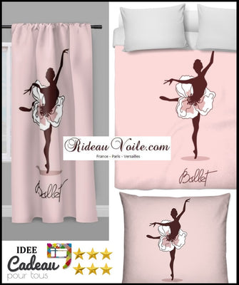 Boutique Tissu ameublement au mètre motif imprimé silhouette Ballerine danseuse étoile rideau couette voilage.Tänzer bedruckter Stoff. Ballerina tessuto tenda. Fabric ballerina pattern curtain drapes. Klassisk ballerina trykt stof gardin. Ballerina stoff gardin.