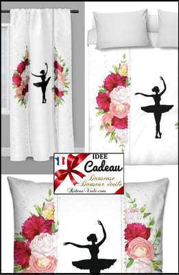 Tissu ameublement motif silhouette Danseuse étoile Ballerine au mètre rideau couette Ignifuge occultant, voilage. Dancing silhouette classic Fabric upholstery yard meter pattern dancer star ballerina tapestry drapes curtain duvet cover. klassisches Tänzerin ballet balerina stoff Vorhang.