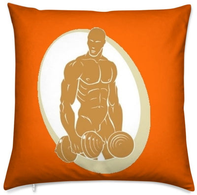Tissu au mètre sport rideau orange coussin couette musculation homme bodybuilder