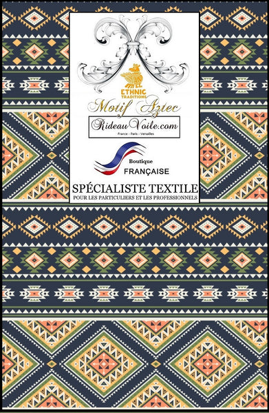 Décoration intérieur aztèque ignifuge tissu mètre ameublement Maya tapisserie motif ethnique Mexicain rideau occultant motif latina couette tapisserie pattern Mexique. Decor home Mexican interior Aztec tribal fabrics tapestry upholstery meter drapes curtain armchair.