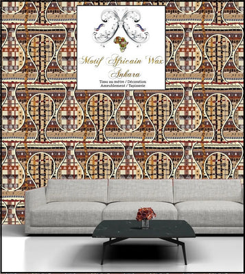 Papier-peint wall paper Africa Tissu ameublement décoration tapisserie ethnique motif Africain