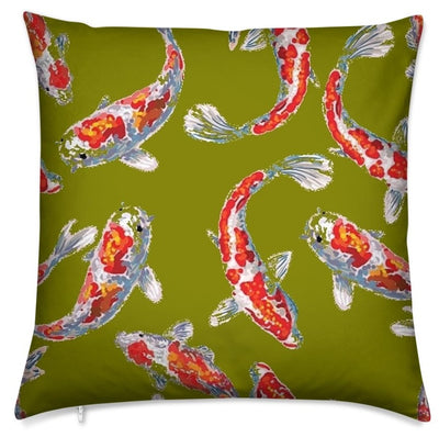 Fabric Japanese meter fish Koï pattern Tissu ameublement motif Asiatique rideau carpes poisson