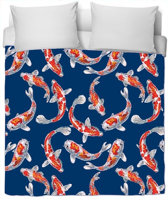Tissu ameublement motif Asiatique rideau carpes poisson Fabric Japanese meter fish Koï pattern