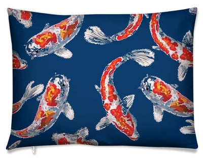 Tissu ameublement motif Asiatique rideau carpes poisson Fabric Japanese meter fish Koï pattern