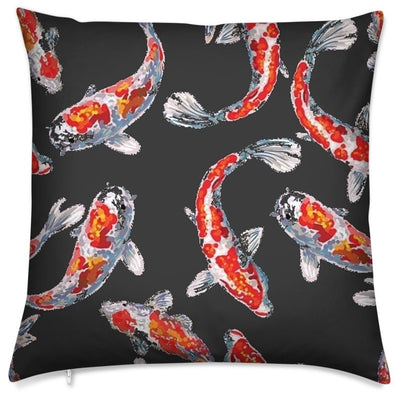 Tissu déco Japonais Asiatique rideau carpes poisson Fabric Japanese meter fish Koï pattern