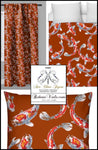 Tissu Japonais Asiatique rideau carpes poisson Fabric Japanese meter fish Koï decorating home
