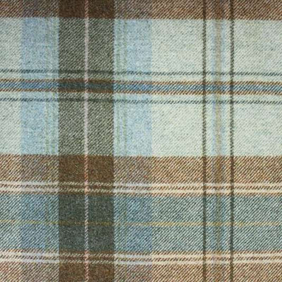 Tissu à carreaux tartan carré laine bleu marron beige au mètre