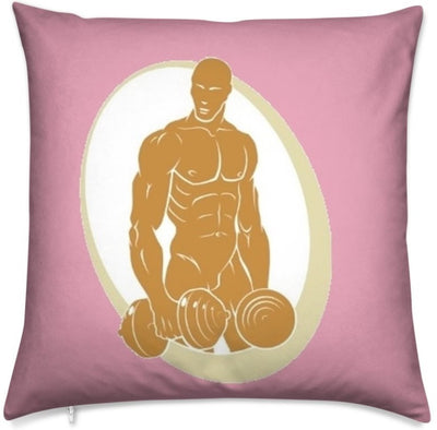 Motif sport rideau coussin couette Fitness musculation bodybuilder tissu rose au mètre