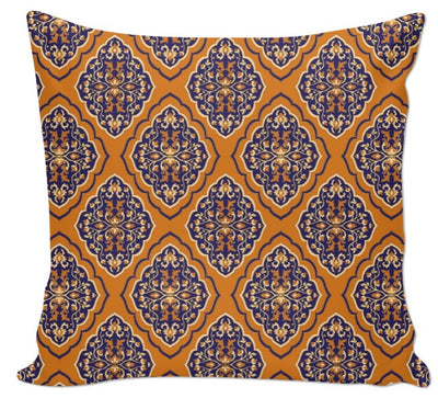 Tissu au mètre motif oriental Maghreb Arabe rideau couette coussin orange