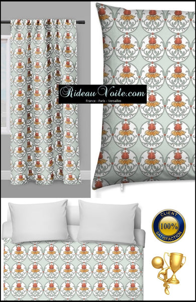 Tissu au mètre motif Empire Baroque ameublement rétro Art Déco fleuri